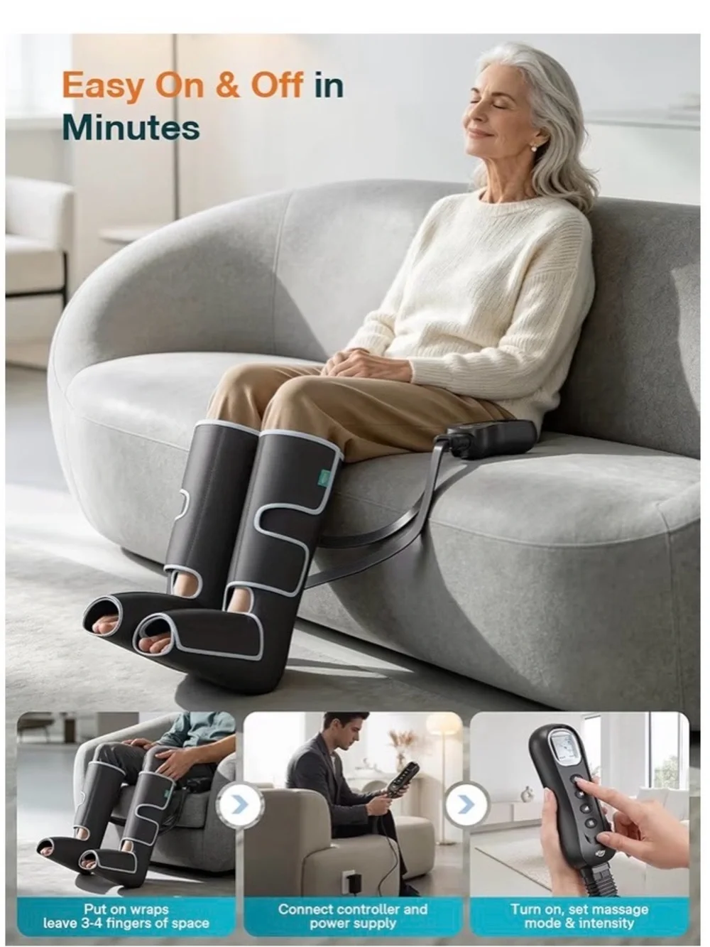 ALLJOY Leg Massager for Circulation and Pain Relief FSA,Gifts for Men Women
